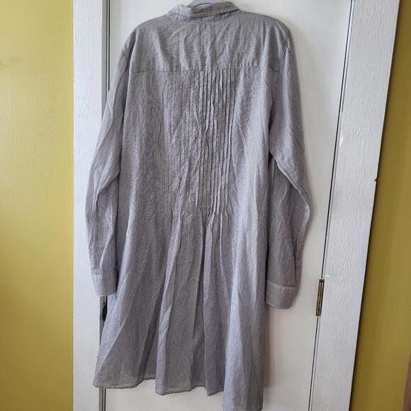 VTG GAP vertical striped shirt dress classic collared neckline, long sleeves XL - Picture 3 of 9